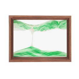 AzureLeap Sand Art - Moving Liquid in Motion 3D Deep Sea Sandscape Art - Wooden Desk Decor for Office (GREEN-10 Inches)