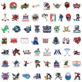 55PCS Ice Hockey Stickers Waterproof Vinyl Decals for Adult Teen Kids Cup Water Bottles Laptop Luggage Computer Mobile Phone Guitar Skateboard Decoration (Ice Hockey)