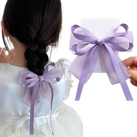 GFun Ribbon Hair Accessory, Hair Clip, Hair Ribbon, Kids, Large, Hair Ornament, Hair Arrangement, Recitals, Kindergarten Entrance Ceremony, Purple