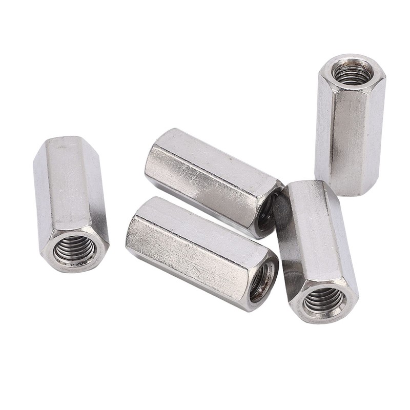 6pcs M12 Hex Coupling Nut Long Rod Coupling Hex Nut