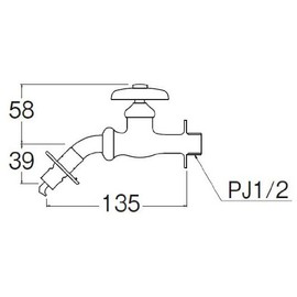 SANEI Y123TK-1-13 Home Faucet for Washing Machines, For Connecting Water Supply Hoses, Automatic Shut-off Function, Cold Weather Specifications