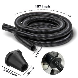 Vacuum Hose Dust Collection Kit for Woodworking Power Tools, Wet/Dry Work Shop Vacuums, Miter Saw and Table Saw Extra Long 157 Inch Locking Vac Hose