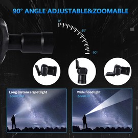 VAVOFO LED Headlamp 2400mAh Rechargeable, 2000 Lumen Bright, Zoomable, Waterproof Outdoor Headlight Flashlight with Stepless Dimming, Lightweight, Adjustable Headband, 5 Modes for Camping, Hiking