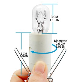 2 Set Original Replacement White Cords with Bulbs for Himalayan Salt Rock Lamp with Dimmer Switch and 25 Watt E12 Socket Incandescent Bulbs,UL Listed