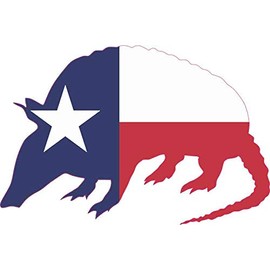 StickerTalk Texas Flag with Armadillo Vinyl Sticker, 6 inches by 4 inches
