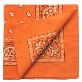 combocube 12 Pack(one Dozen) Multi-Purpose Cotton Paisley Cowboy Bandanas Headband for Men and Women, Orange, One Size