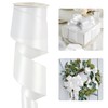 HUIHUANG White Wired Satin Ribbon 2.5 inch White Double-Faced Satin