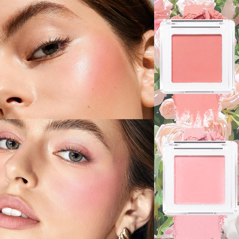 Blushers for Cheeks Make Up, 2PCS Pink Blush Palette Set,