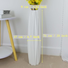 White Floor Ceramic Vase 28 Inches Tall Flower Holder Decorative Large Vases for Table Centerpieces Shelf Home Decor Living Room Branches Sky-Dried Flower Arrangement Simple Decorative