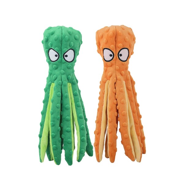 HGB Squeaky Dog Toys - Octopus No Stuffing Crinkle Plush