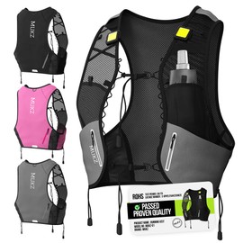 MUKZ LED Running Vest - Unisex, Adjustable, Lightweight and Breathable with Storage - Waterproof Phone Holder Reflective Running Backpack - Hydration Pack