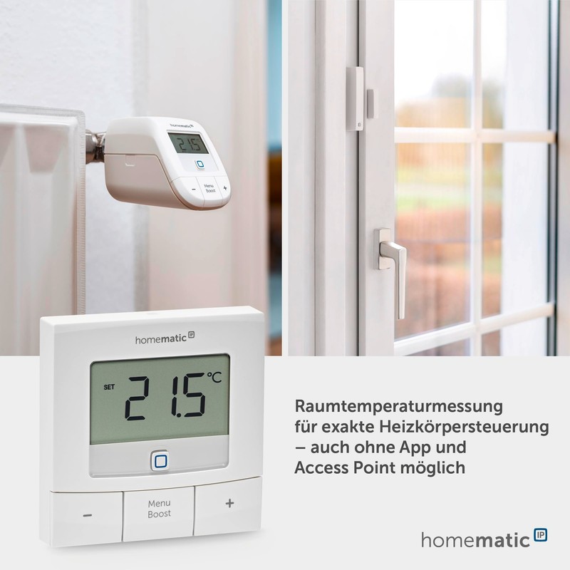 Homematic IP Smart Home Wall Thermostat, Basic, Digital Thermostat for