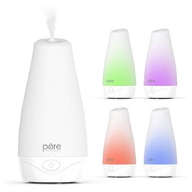 Pure Enrichment® PureSpa™ Essential Oil Diffuser - Compact Ultrasonic Aromatherapy Diffuser, Natural Air Deodorizer, 100ml Water Tank, and Optional Mood Light - Lasts Up to 7 Hours with Auto Shut-Off