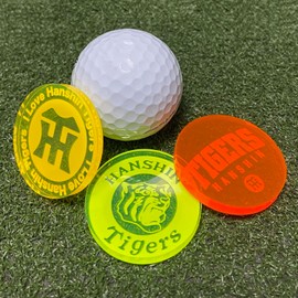 HANSHIN TIGERS CORPORATED GOLF ★ ACRYLIC MARKER SET OF 3 ☆ Green Makes a great eye catching, Women's Pro LPGA Boys Pro Green Color to see marker position from a distance, Golf Competition Giveaway or