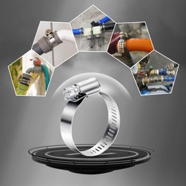 10PCS Hose Pipe Clips 27-51mm Hose Clamps Adjustable Jubilee Clips Assorted Worm Drive Small for Flexible Exhaust Hose Pipe Washing Machine Garden Connections