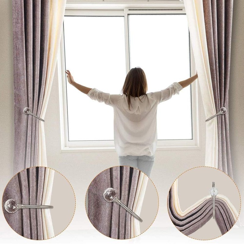 COCIVIVRE 2 Pack Curtain Holdbacks Wall Mounted Curtain Tiebacks Hooks