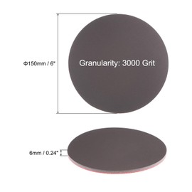 sourcing map 6pcs 3000 Grit Sanding Sponge 6 Inch Hook and Loop Sponge Sanding Disc Wet/Dry for Car Wood Drywall Metal