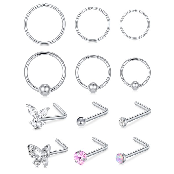 VF VFUN 20 g Nose Piercing Hypoallergenic Nose Ring Surgical