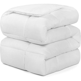KUSNUG Twin Comforter Duvet Insert - Quilted White, All Season Down Alternative Twin Size Bedding Comforter with Corner Tabs, Machine Washable Lyocell Fabric, Winter Summer Warm Fluffy(68"x90")