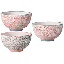 Bloomingville Cecile Bowl rose / Grey (11 CM x 6.5 CM (Set of 3)
