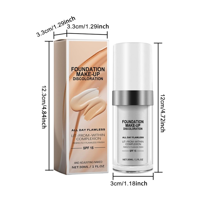 2pcs Colour Changing Foundation, Liquid Foundation, Flawless Colour Changing Foundation,