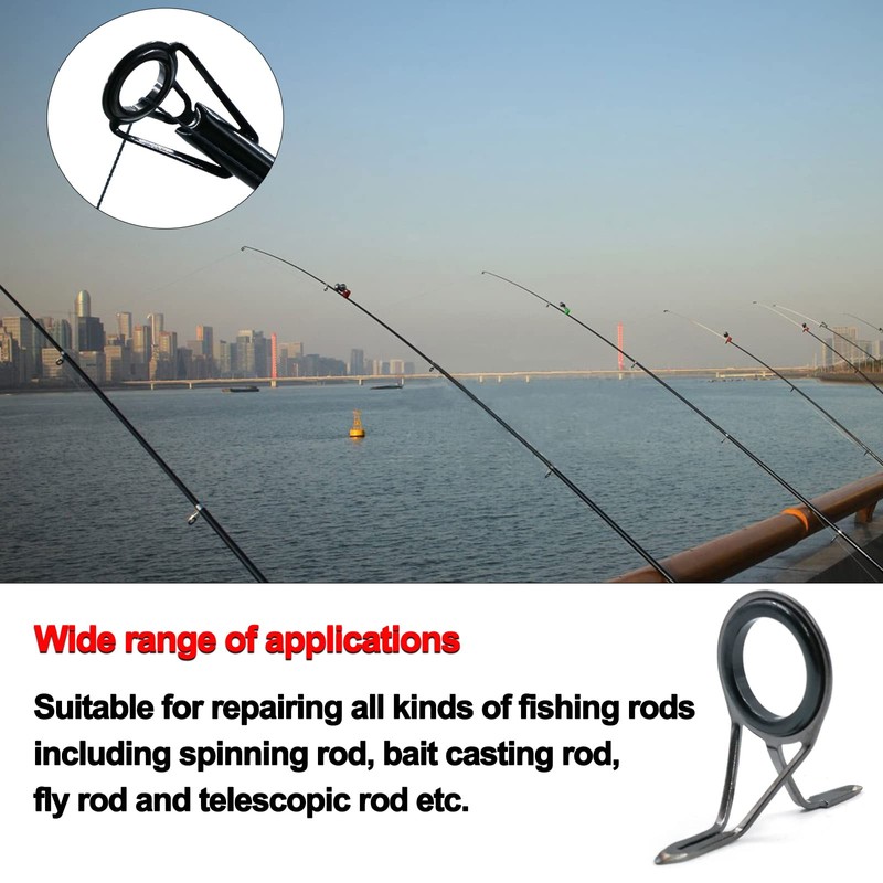 FishTrip Rod Repair Kit 40pcs Fishing Rod Tip Guide Repair