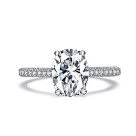 AINUOSHI Engagement Rings,Wedding Rings for Womens,Oval Cut 2 Carat
