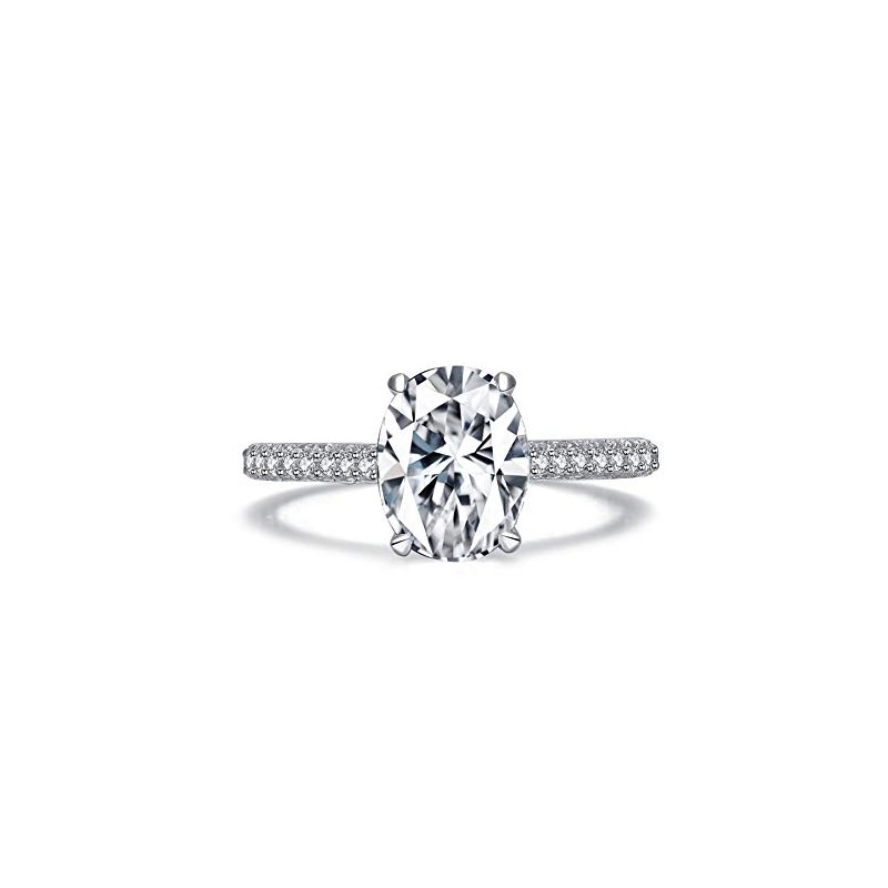 AINUOSHI Engagement Rings,Wedding Rings for Womens,Oval Cut 2 Carat