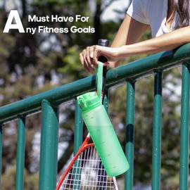 HydroPal 1 Litre Motivational Fitness Sport Water Bottle with Straw & Time Maker, Leak Proof BPA-free Gym Sports Bottle with Fruit Infuser Strainer & No Sweat Sleeve - ideal for Sport & Outdoor