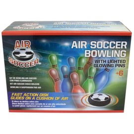 Maccabi Air Soccer Bowling with Light-Up Pins, 7.37” H x 2.5” W – Air Cushioned Soccer Disc