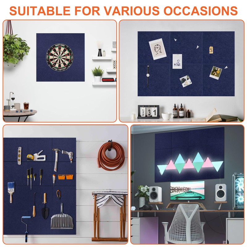 Cork Boards for Walls 48" x 36" Felt Board Alternative,