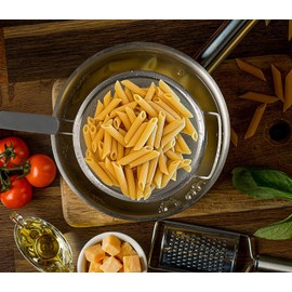 Kafoor 9" Large Extra Fine Mesh Strainer with Thermo Plastic Rubber Handle - Sieve Fine Mesh Stainless Steel - Ideal to Strain Pasta, Quinoa and Rice