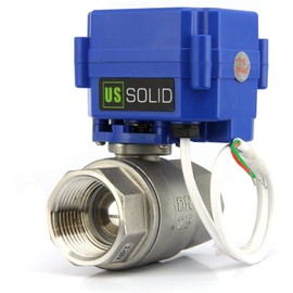 U.S. Solid 1 Inch Motorised Ball Valve, Stainless Steel, 220 V AC (85 V-265 V AC), 2-Way Electric Zone Valve, Normally Open (N/O), 2-Wire Auto Return Setup