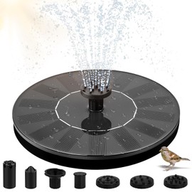 PQETBV Solar Fountain, 1.4 W Solar Fountain for Outdoor Use, Comes with Six Types of Splash Accessories, Solar Fountain, Pond Pump, for Pond, Pool, Patio, Garden