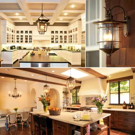 Luxrite Vintage Candelabra LED Bulb 60W Equivalent, 550 Lumens, 2700K Warm White, LED Chandelier Light Bulbs 5W, Dimmable, Clear Glass, Filament LED Candle Bulbs, UL Listed, E12 Base (12 Pack)