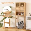 Giantex Over The Toilet Storage Cabinet, 3-Tier Bamboo Bathroom Space