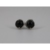 Stud Earrings Pure Black Tourmaline 925 Silver