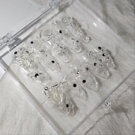 [Handmade nail tip] Binghwa (氷花: transparent flower) - stiletto / [수제네일팁] 빙화 (氷花 : 투명한 꽃) - 스틸레토