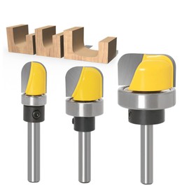 Mxzzand Core Box Router Bit 6 mm Shank Bowl and Tray & V Groove Template High-Strength Round Groove Milling Cutter Nose Router Bits for Wood Processing