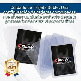 BCW 100 cargadores superiores + fundas de centavo | 100 cada una: fundas para tarjetas coleccionables y cargadores superiores para tarjetas | para tus