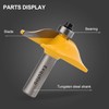 Exqutoo 3PCS 1/2" Shank Router Bit Set, Raised Panel Cabinet