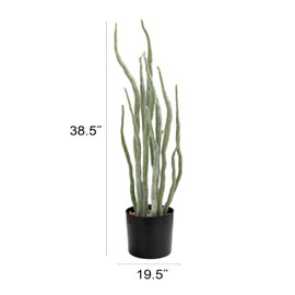 Creative Co-Op Faux Euphorbia Plant in Plastic Pot with Pebbles, Green