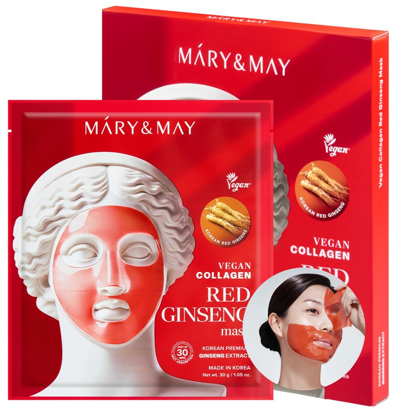 MaryMay Vegan Collagen Red Ginseng Mask - Face Sheet Hydrogel