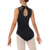 [DANSHOW] Women's Lace Ballet Leotard Dance Mock Neck, Adult Water