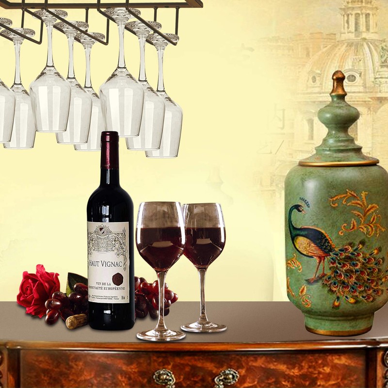 MOCOUM Wine Glasses Rack Under Cabinet Stemware Rack, Wine Glass