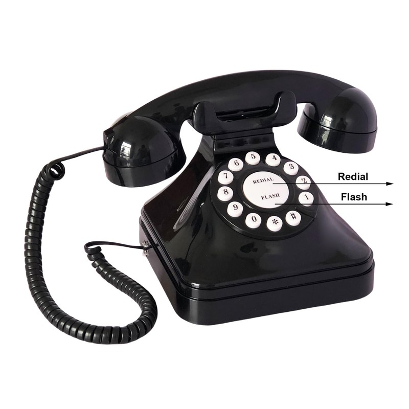 Retro Landline Home Phone,TelPal Corded Old Fashion Desk Phone, Basic