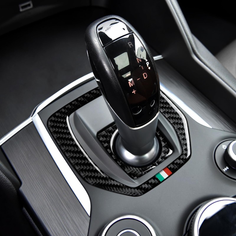 Car Gear Shift Trim Center Console Panel Cover Sticker Carbon