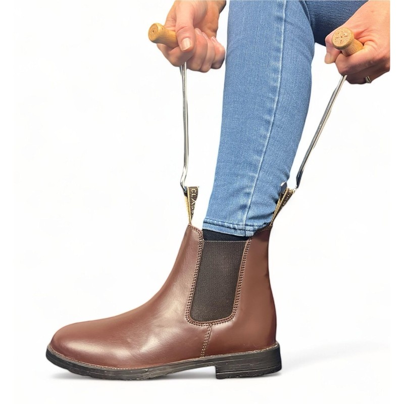 William Hunter Wooden Handle Boot Pulls - Boot Hooks with