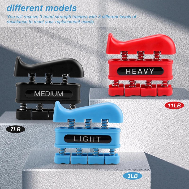 DEANKEJI Pack of 3 Hand Trainer, Finger Trainer with 3