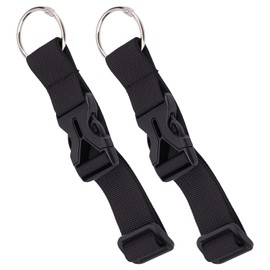 GORGECRAFT 2Pcs Luggage Straps Coat Jacket Gripper Holder Suitcase Belt Clip Ring Hook Black Adjustable Belt Straps with Rings and Plastic Release Buckle Add a Bag Luggage Strap Travel Accessories